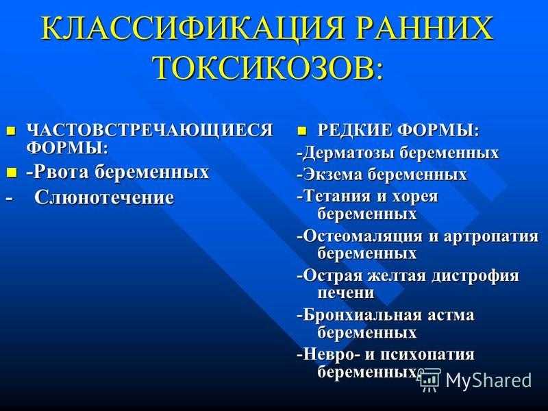 Ранние токсикозы презентация