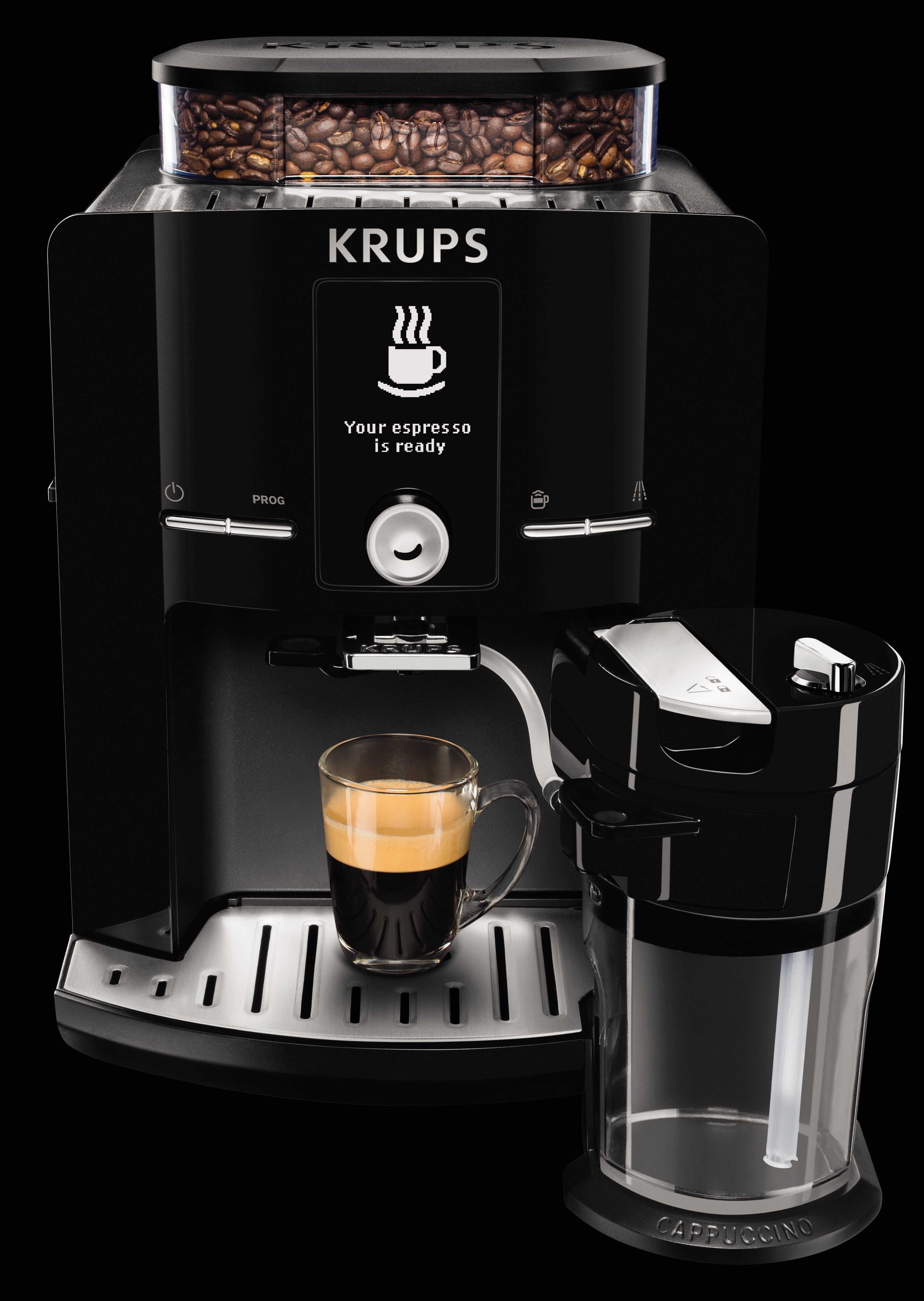 Какой кофе лучше покупать для кофемашины. Кофемашину Krups ea829810. 829810 Krups. Кофемашина французская Крупс. Espresseria Automatic Krups EA 829810.